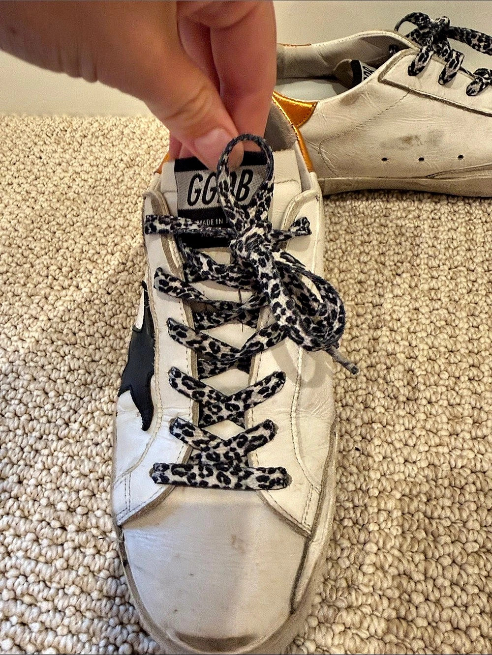 Golden Goose Super-Star Sneakers with Black Star and Bronze/Gold Heel Tab - Picture 6 of 6